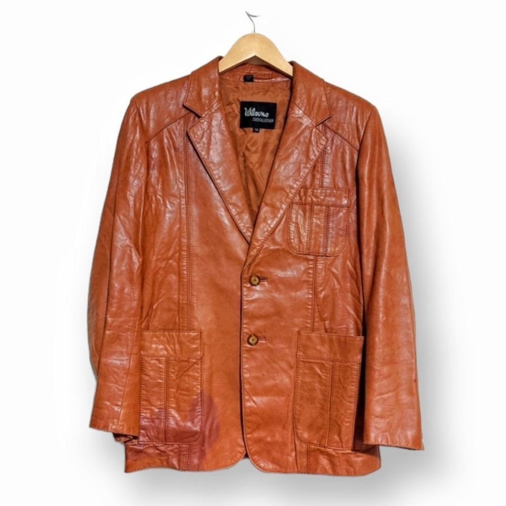 Vintage Wilsons Distressed Leather Blazer Jacket 38